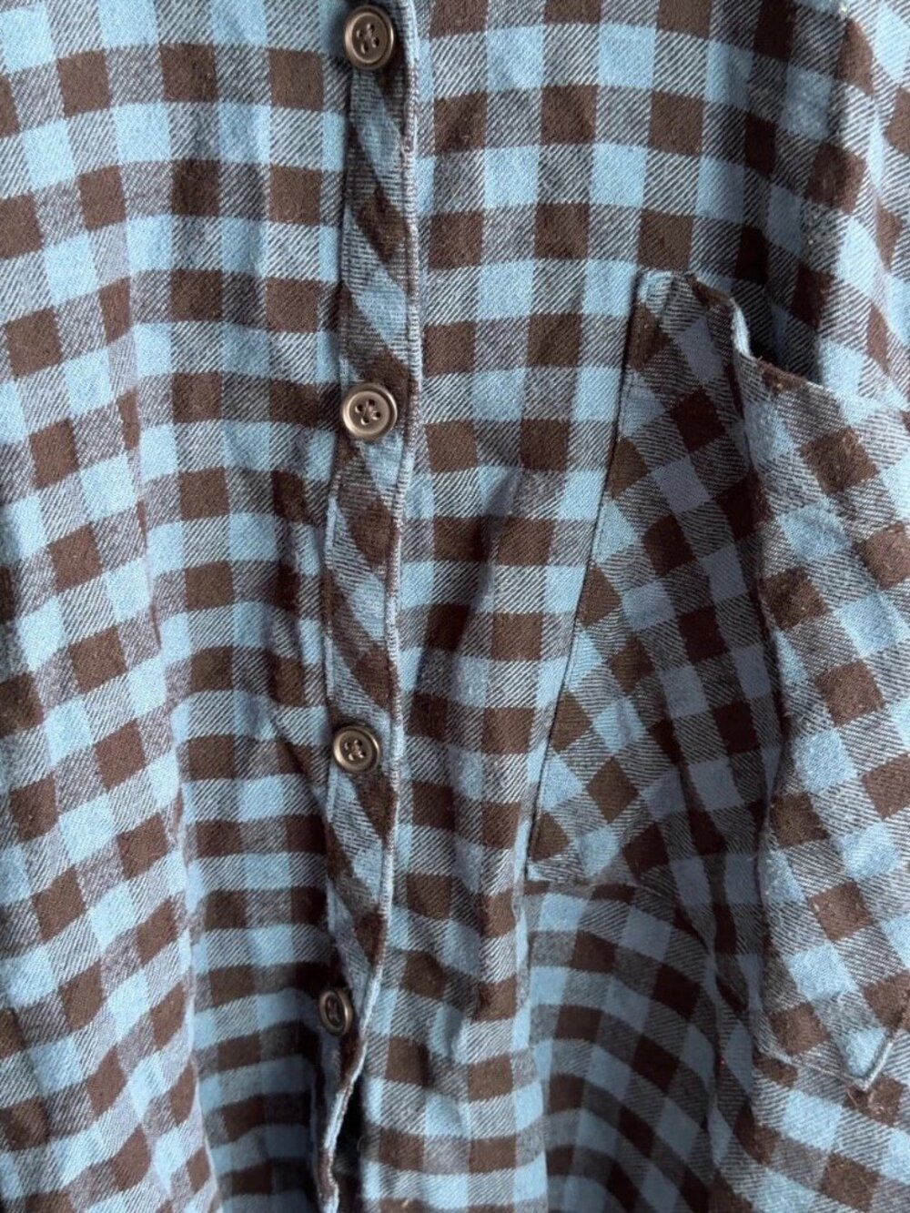 Urban Outfitters Blue Black Buffalo Plaid Flannel Shirt Large Button Up Women’s - Picture 4 of 8
